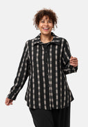 'Karena' Blusenjacke - Baumwoll-Stretch, Streifenlook