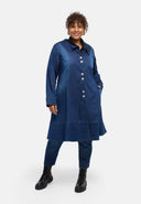 'Denira' kappa – denim, A-linje, knälång