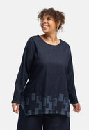 "Tunika 'Nila' – mörk denim, laserskrivning"