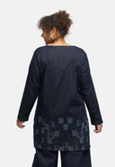 "Tunika 'Nila' – mörk denim, laserskrivning"