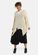 'Cotture' Stickad tröja Lång – A-linje i luftig ajourstruktur