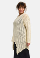 'Cotture' Stickad tröja Lång – A-linje i luftig ajourstruktur