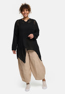 'Cotture' Stickad tröja Lång – A-linje i luftig ajourstruktur